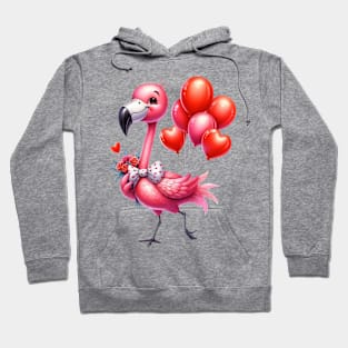 Valentine Love Flamingo Hoodie